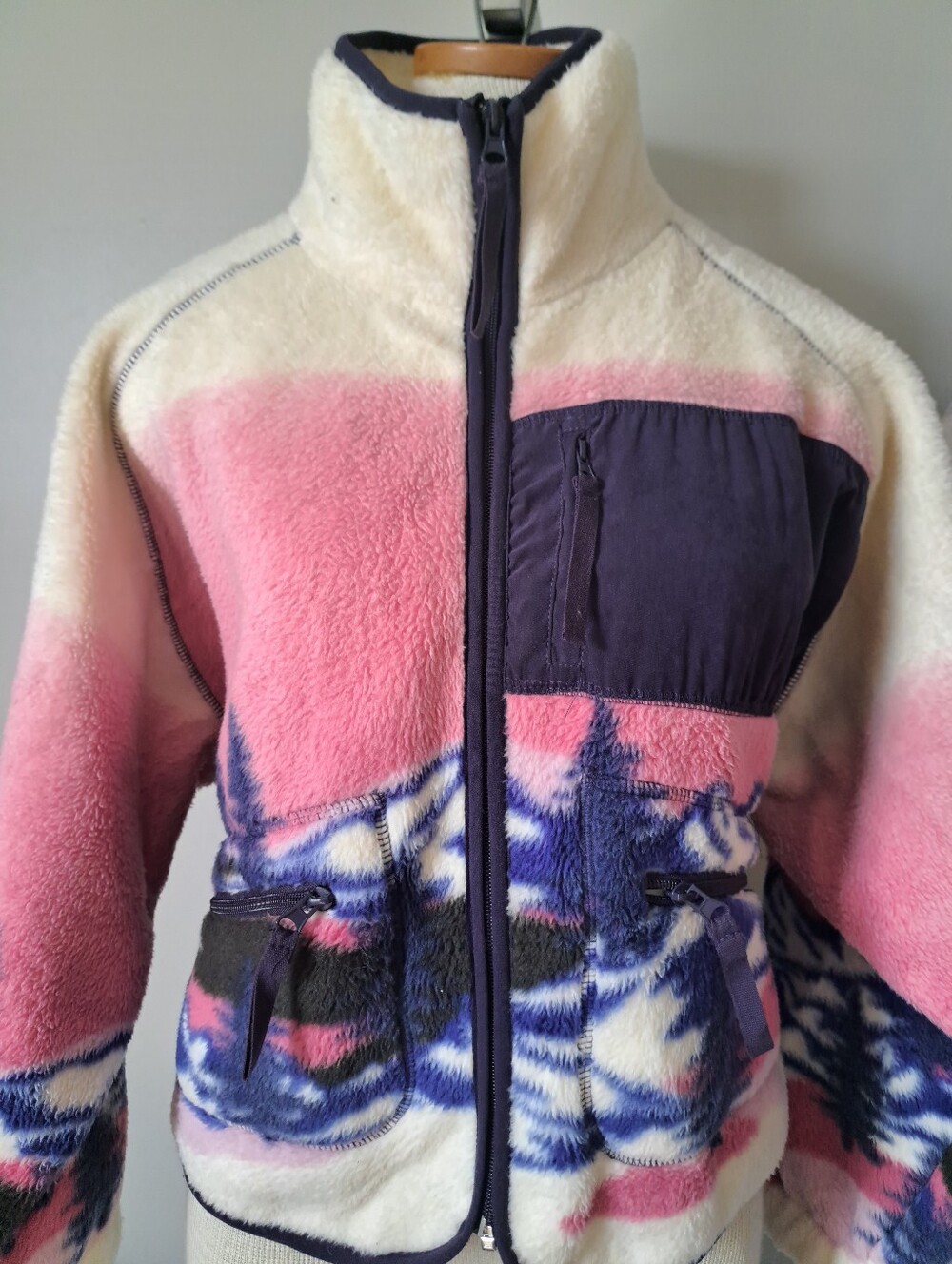 URBAN OUTFITTERS Stormi fleece jacket Plush Zip-Up Fleece pockets comfy hiking S
